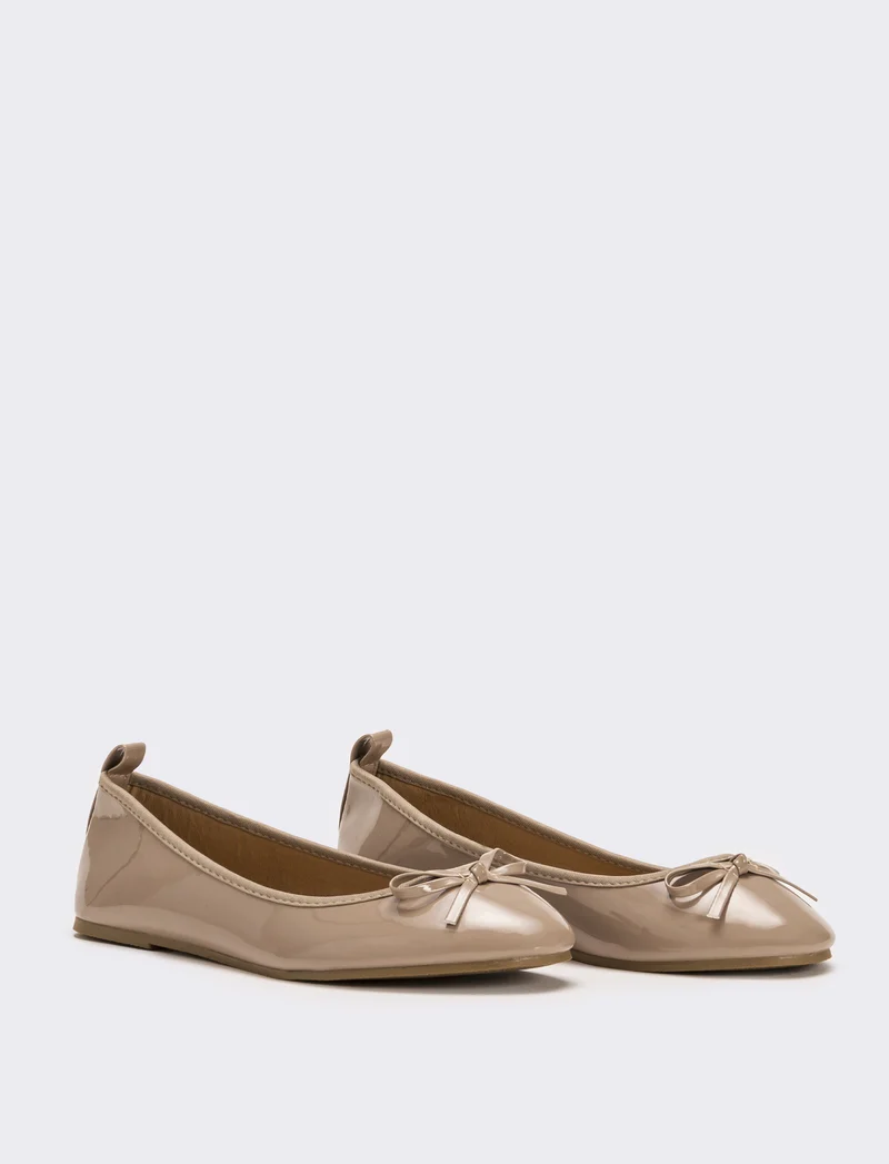 Ballerina in vernice da donna - Grigio fango