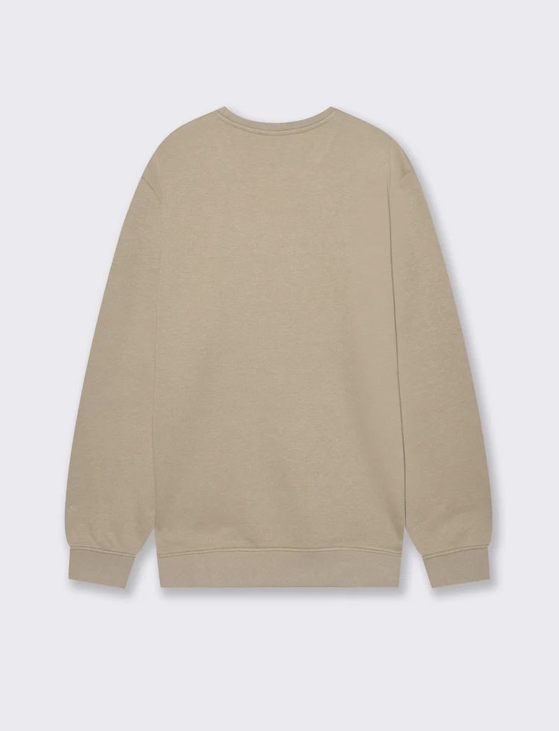 FELPA GIROCOLLO BASIC MELANGE - Beige