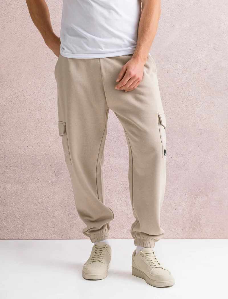 PANTALONI IN FELPA CON TASCONI - Beige