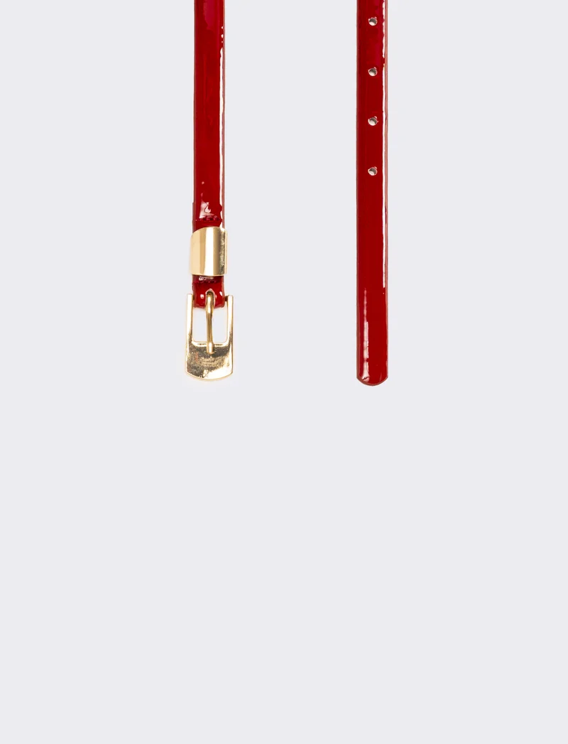 Cintura donna sottile in vernice - Rosso