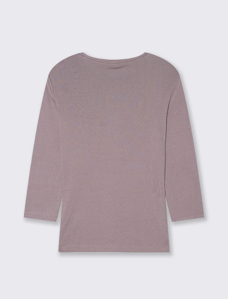 T-SHIRT A COSTE - Viola glicine