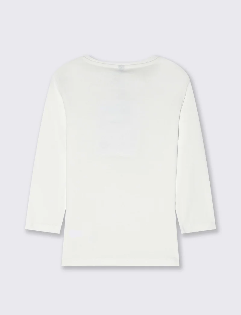 T-SHIRT A COSTE - Bianco latte