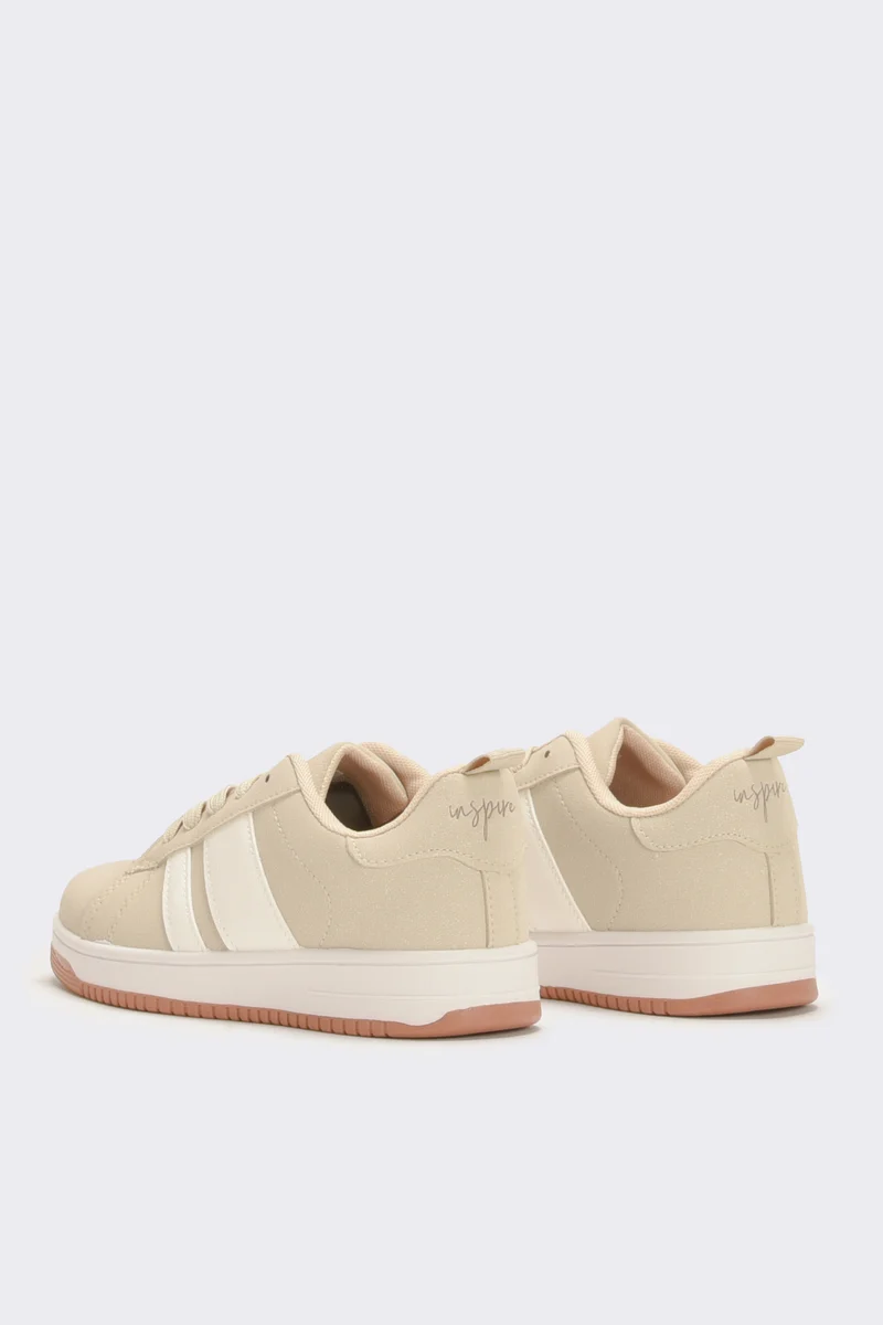 Sneakers da bambina con riporti - Beige