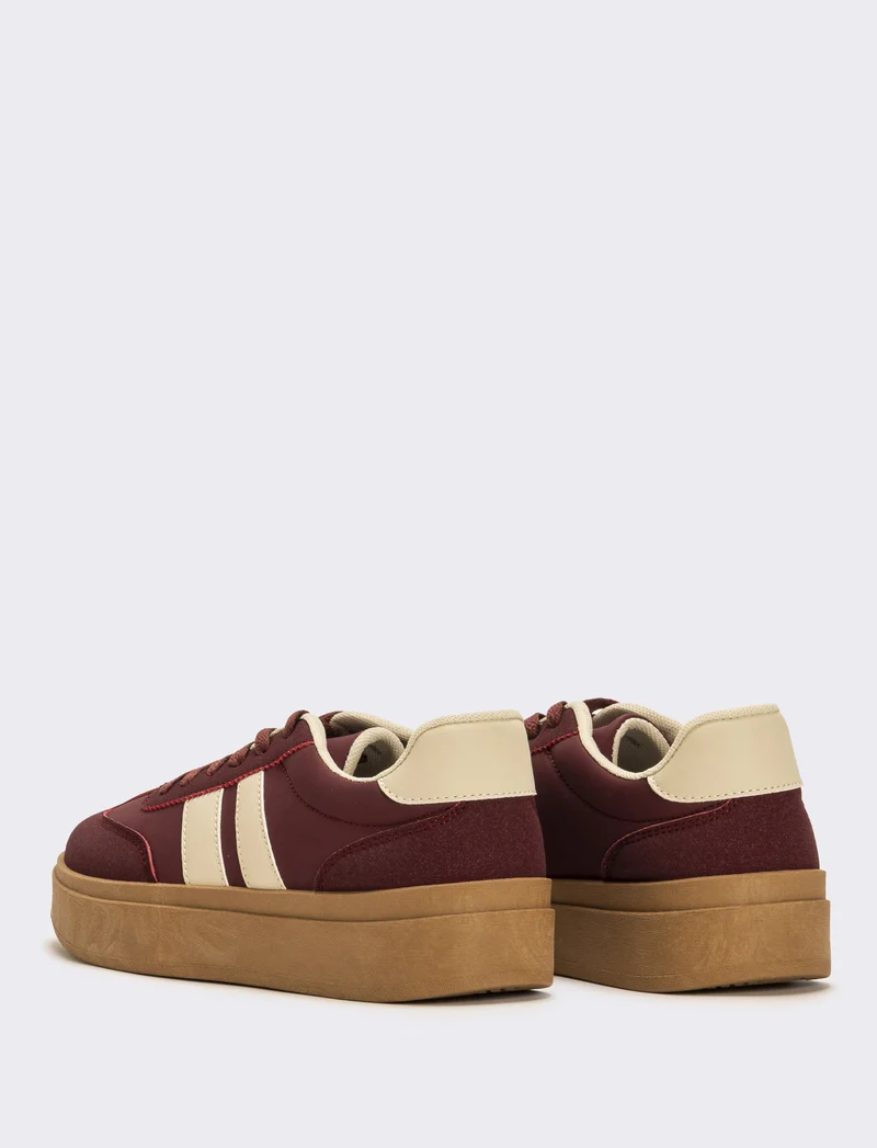 Sneakers con plateau da donna - Bordeaux
