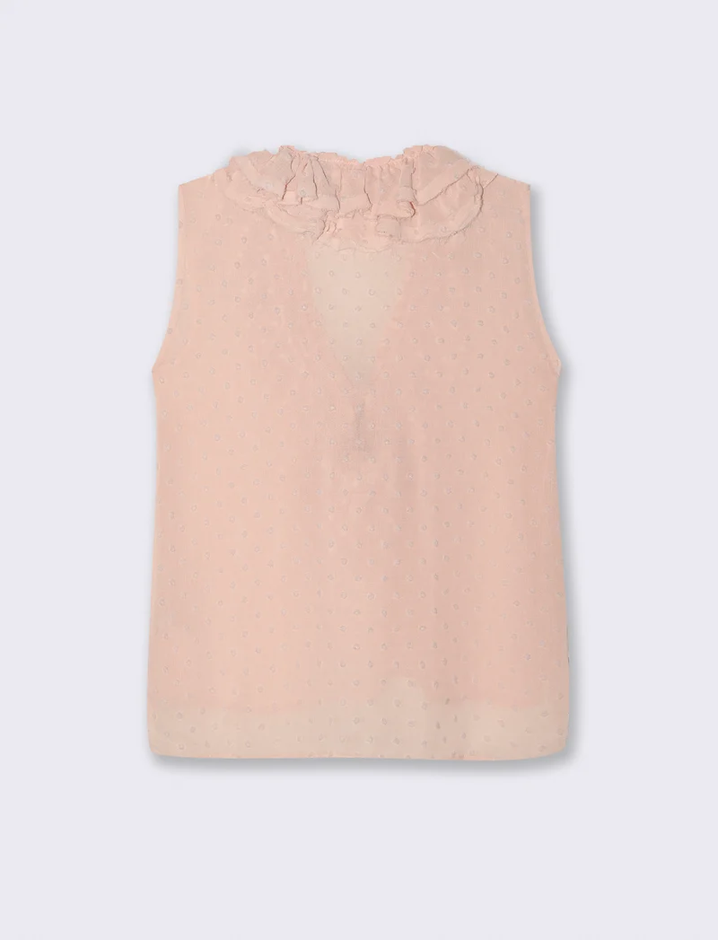 TOP CON ROUCHES - Rosa chiaro