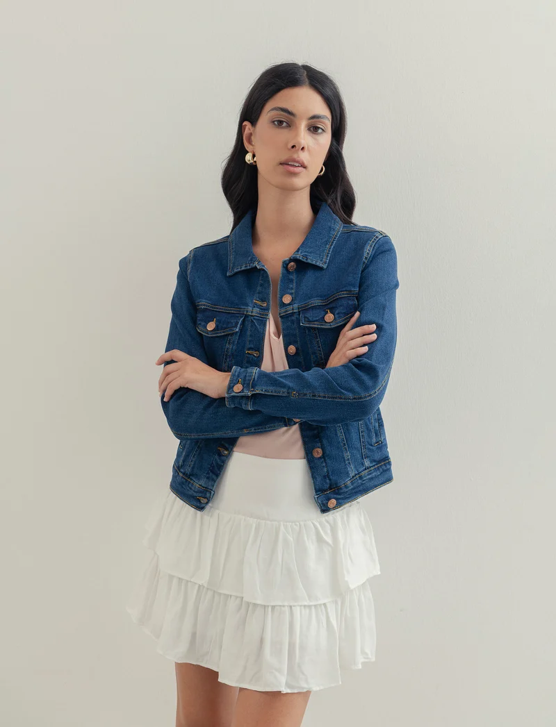 Giubbotto in jeans slim da donna - Denim