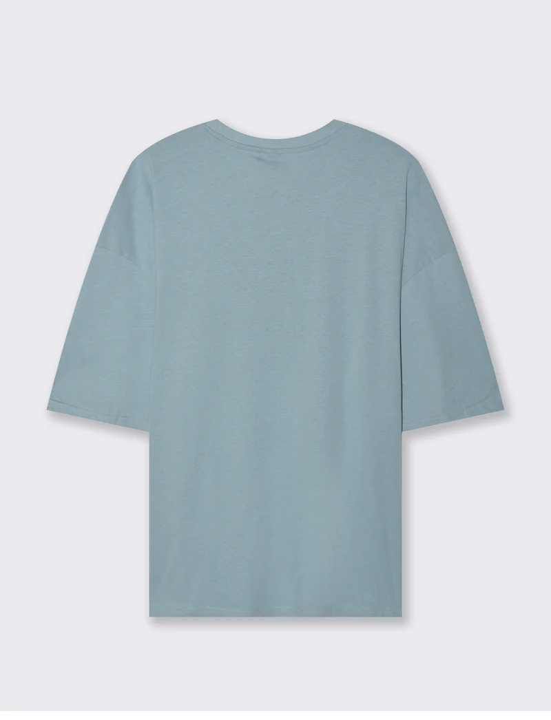 T-SHIRT STAMPA ONE PIECE - Celeste
