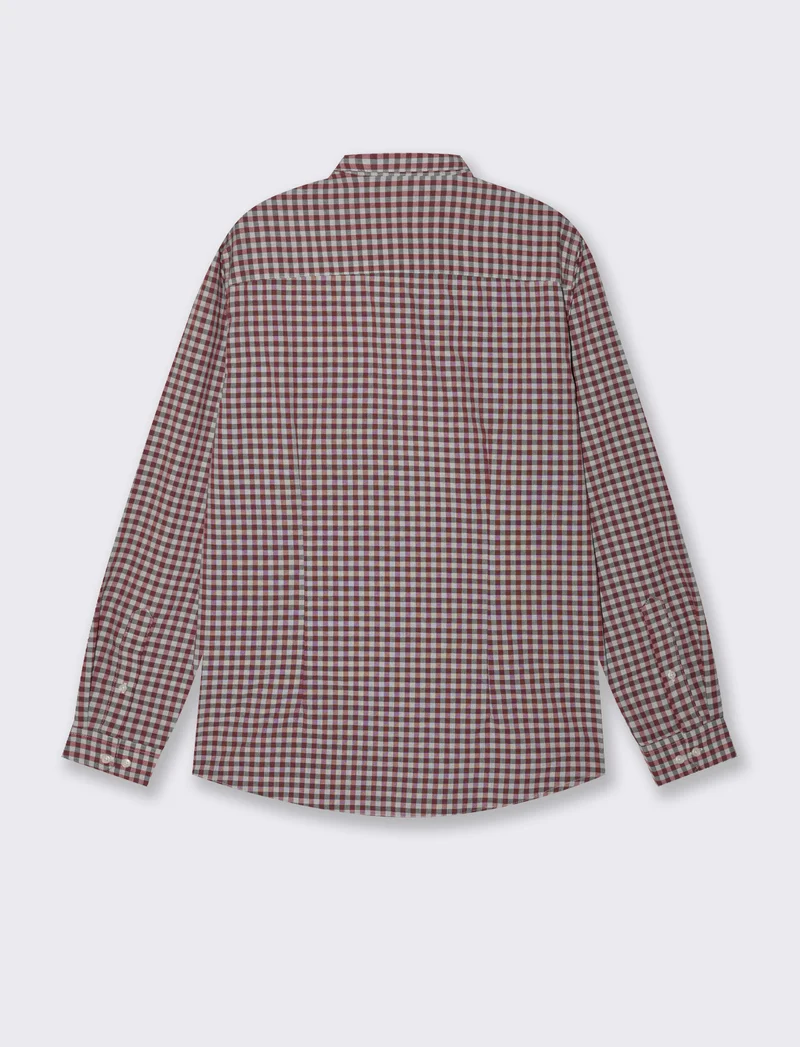 CAMICIA FANTASIA A QUADRI - Bordeaux