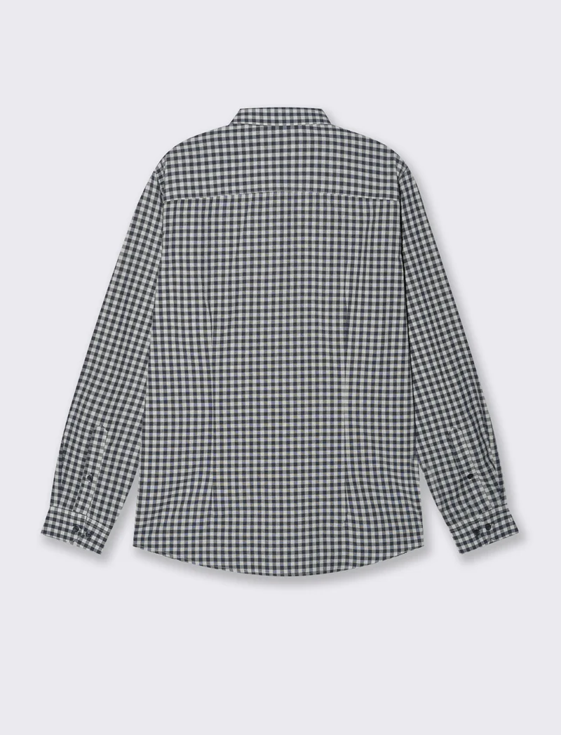 CAMICIA FANTASIA A QUADRI - Blu