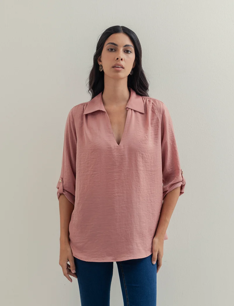 CASACCA CON MANICA A 3/4 - Rosa polvere