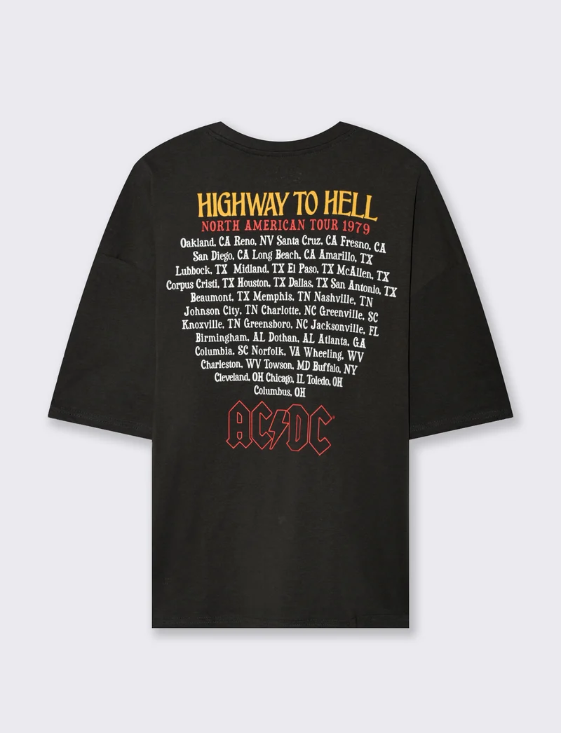 T-SHIRT STAMPA AC DC - Grigio