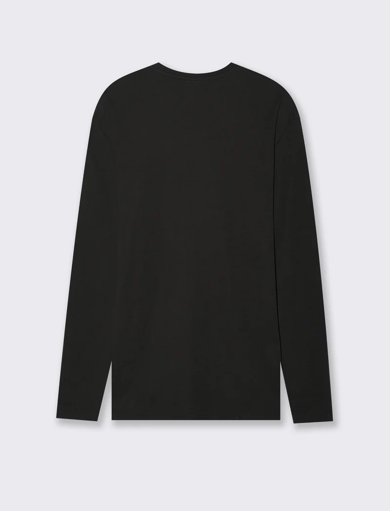 T-SHIRT BASIC A COSTE SLIM FIT - Nero