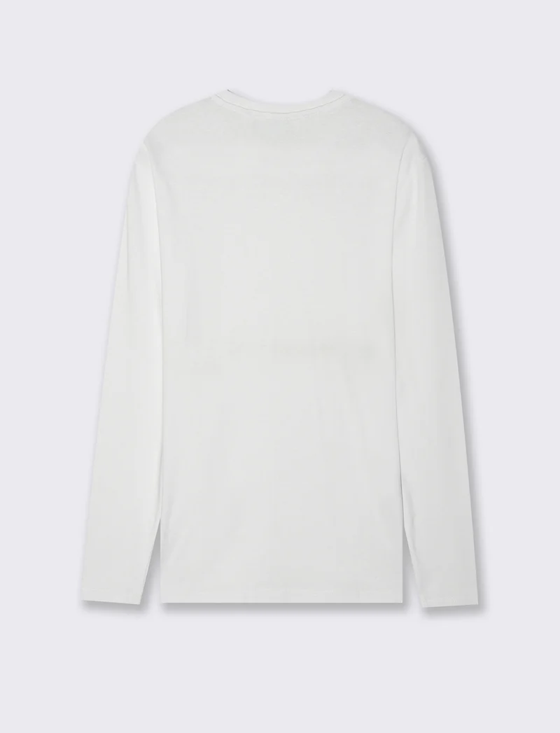 T-SHIRT BASIC A COSTE SLIM FIT - Bianco