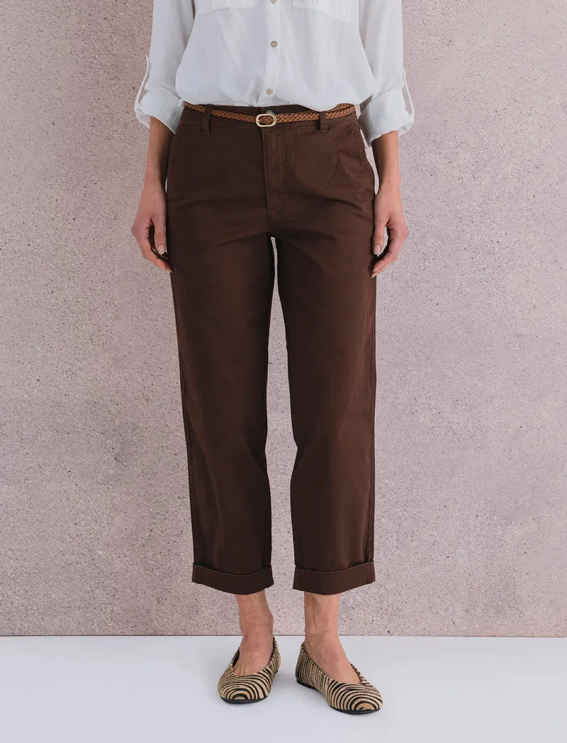 PANTALONE CHINO - Marrone cioccolato