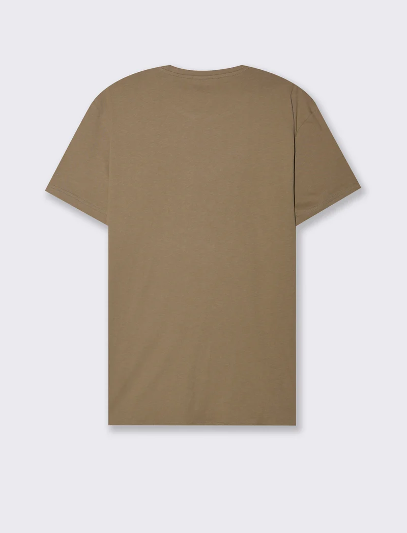 T-SHIRT IN COTONE CON STAMPA FLOCK - Verde kaki