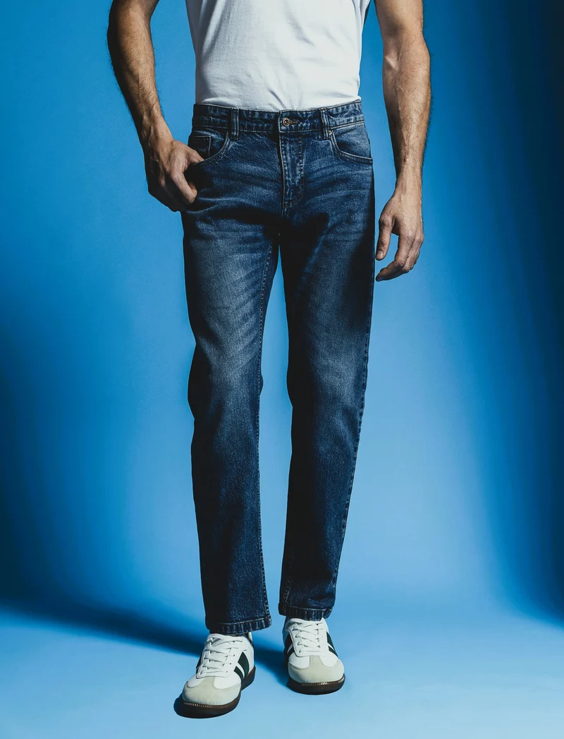 JEANS REGULAR FIT: - Denim