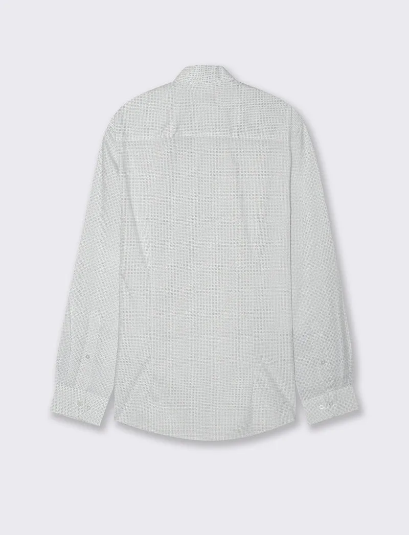 CAMICIA MICRO FANTASIA REGULAR FIT - Celeste