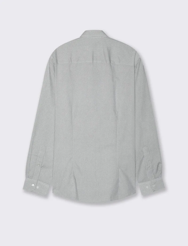 CAMICIA MICRO FANTASIA REGULAR FIT - Grigio ghiaccio