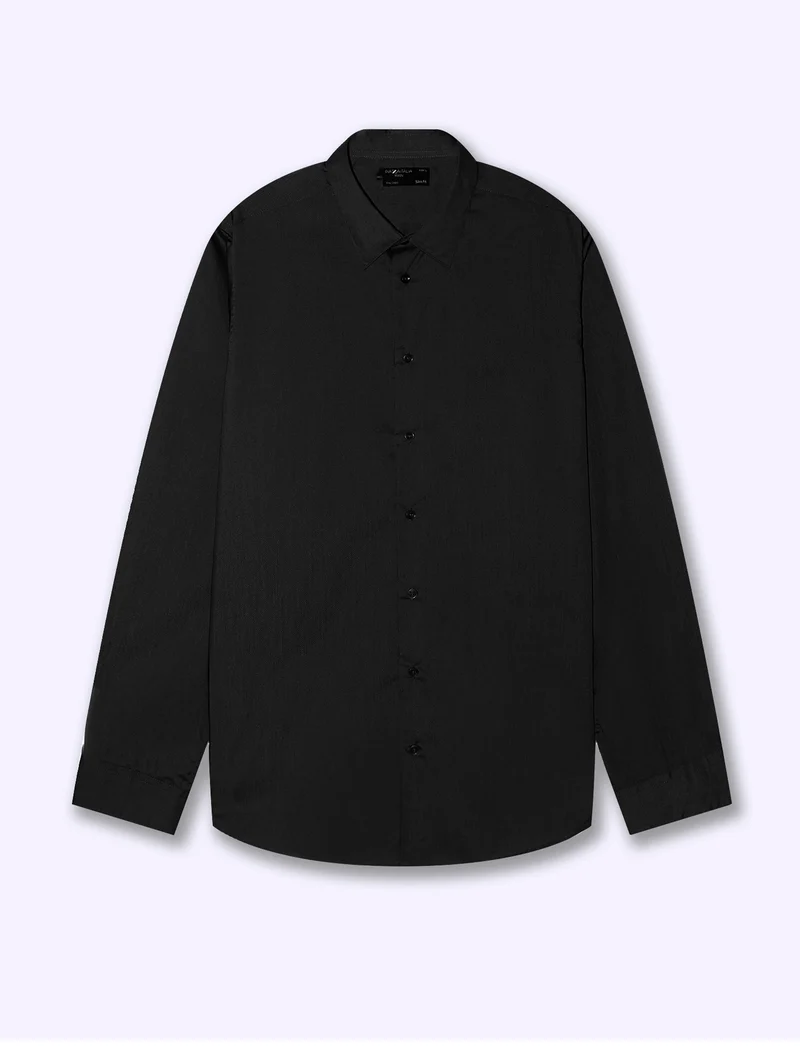 CAMICIA BASIC SLIM FIT EASY - Nero