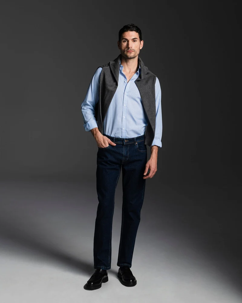 CAMICIA BASIC REGULAR FIT EASY IRON - Azzurro