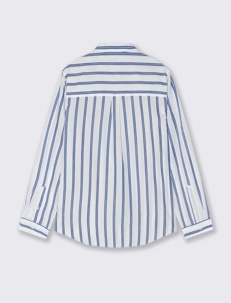 CAMICIA FANTASIA A RIGHE - Bianco