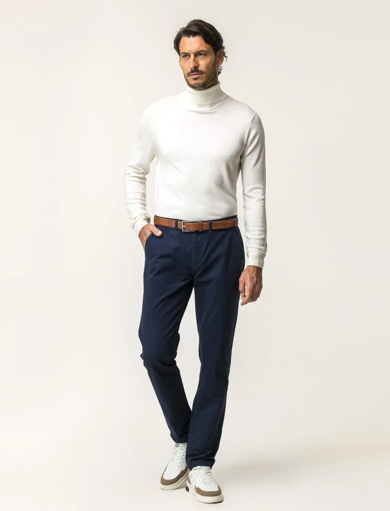 PANTALONI BASIC 5 TASCHE REGULAR FIT - Blu