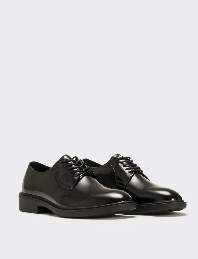 Scarpa stringata lucida da uomo - Nero