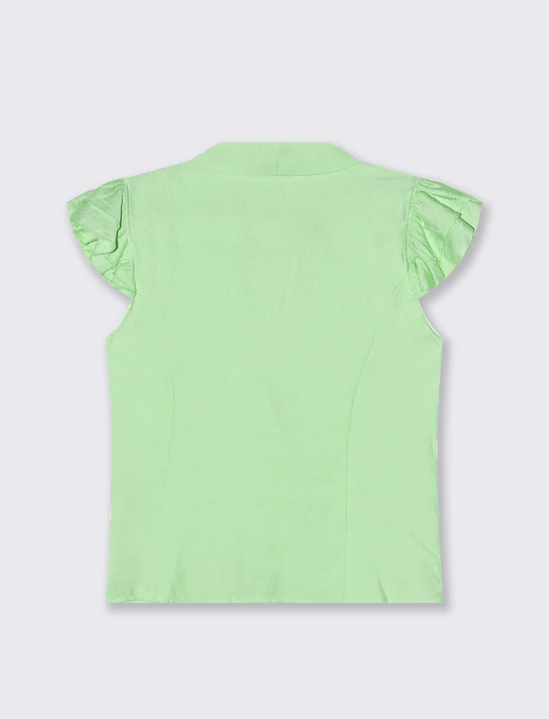 Giacca corta con maniche arricciate donna - Verde acqua