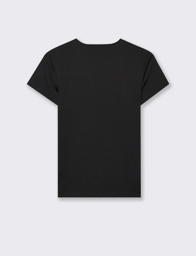 T-SHIRT CON TESSUTO ELASTICO - Nero