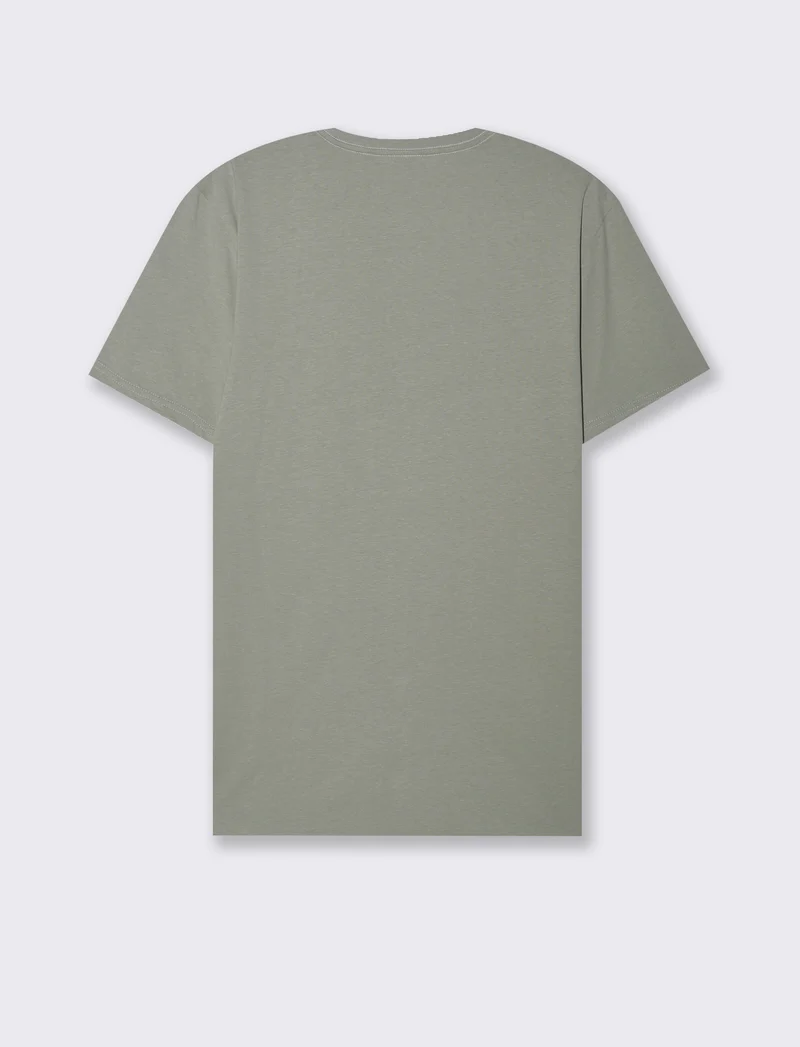 T-SHIRT IN COTONE CON STAMPA A RILIEVO - Verde salvia