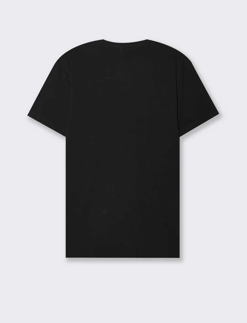 T-SHIRT IN COTONE CON STAMPA A RILIEVO - Nero