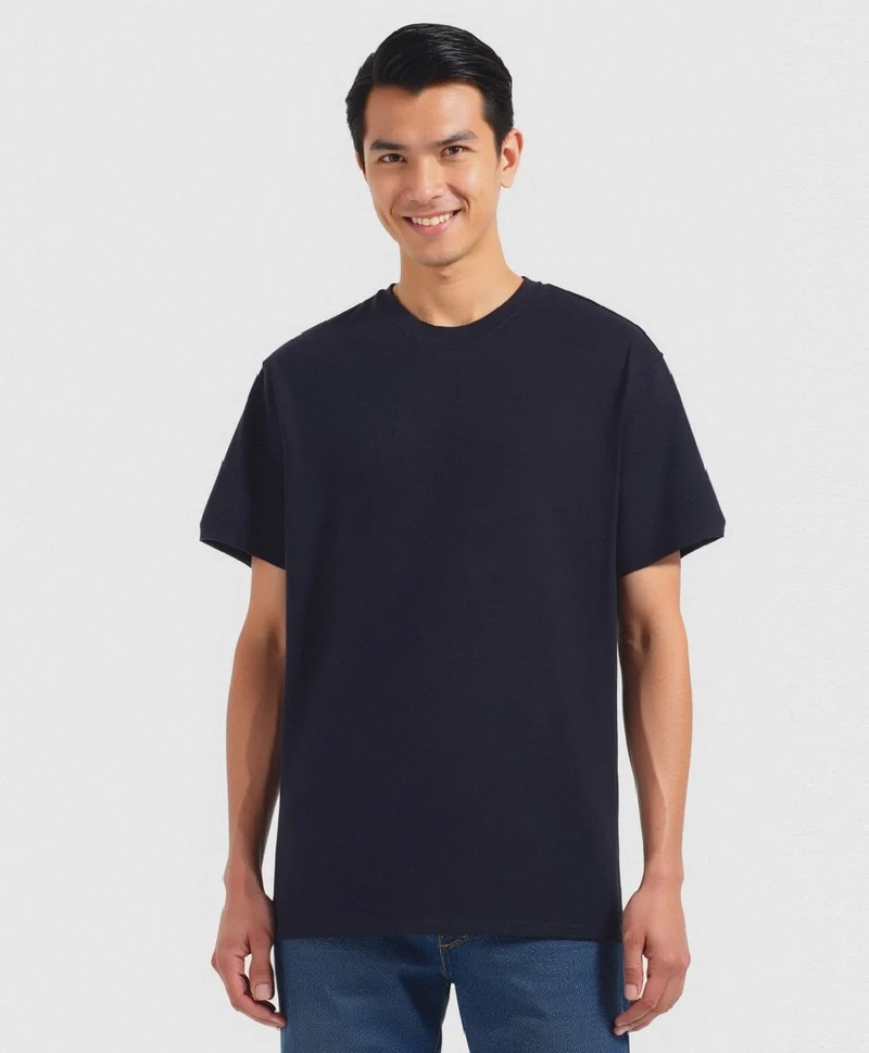 T-SHIRT BASIC IN COTONE PREMIUM REGULAR FIT - Blu