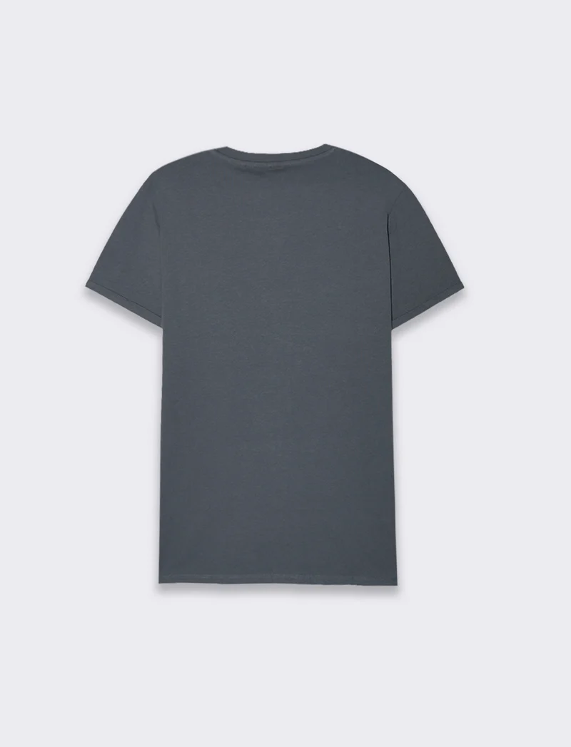 T-SHIRT BASIC CON TASCA - Grigio scuro