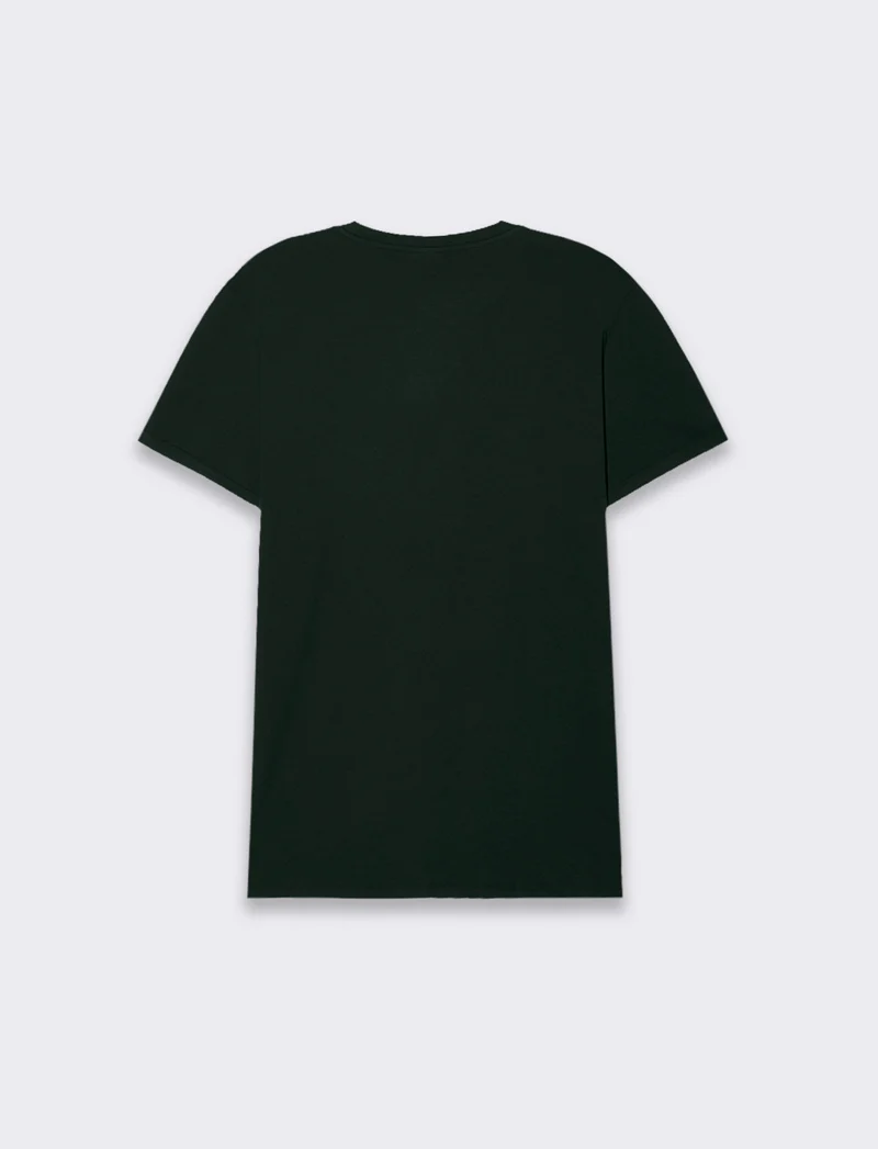 T-SHIRT BASIC CON TASCA - Verde scuro