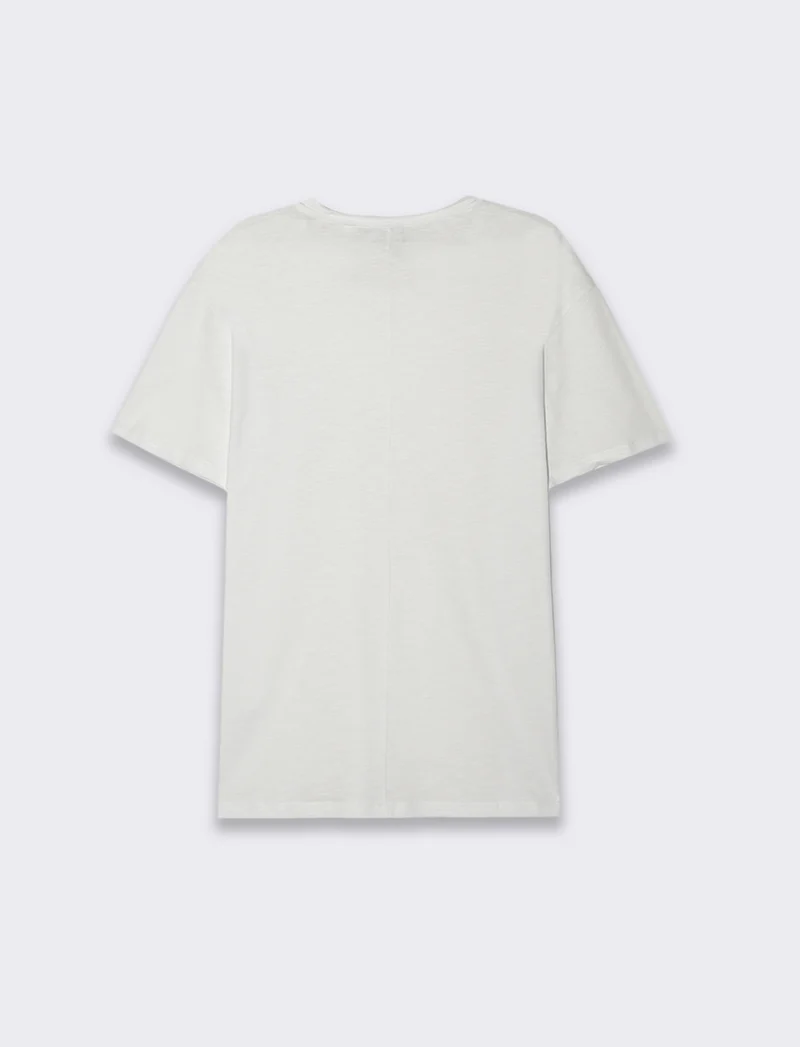 T-SHIRT COTONE SLUB LOOSE FIT - Bianco