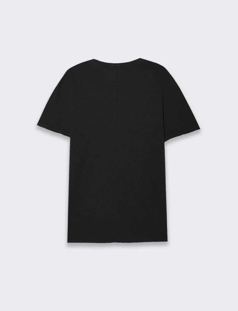 T-SHIRT COTONE SLUB LOOSE FIT - Nero