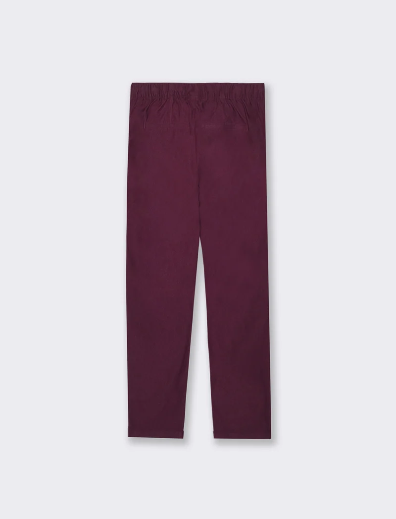 PANTALONE CON RISVOLTO - Bordeaux