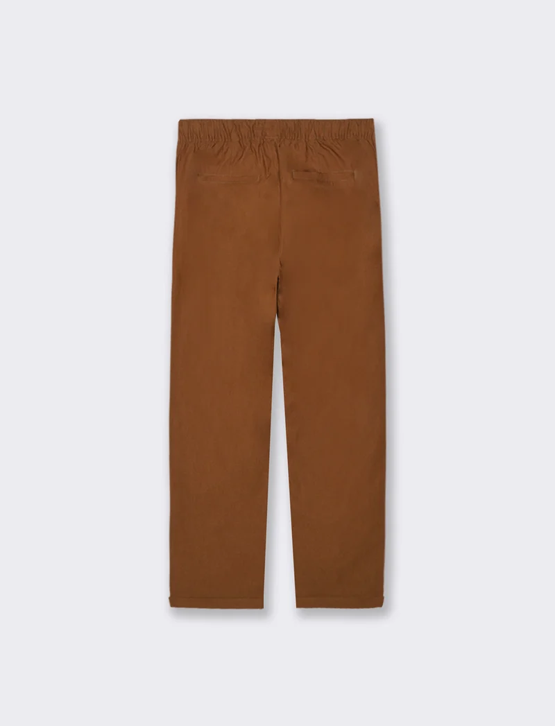 PANTALONE CON RISVOLTO - Cognac