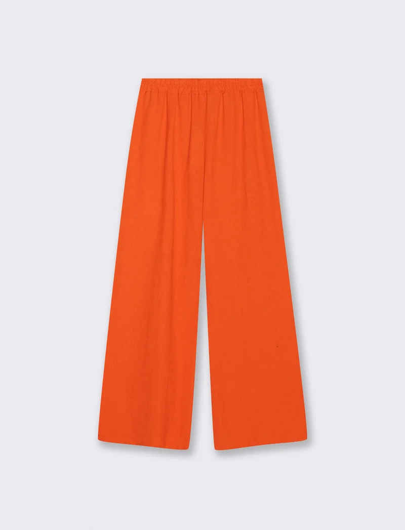 Pantalone palazzo elastico per donna - Arancio