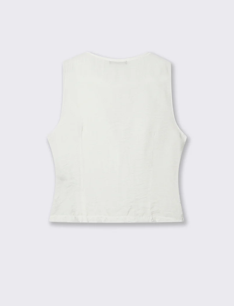Gilet con bottoni in viscosa - Bianco