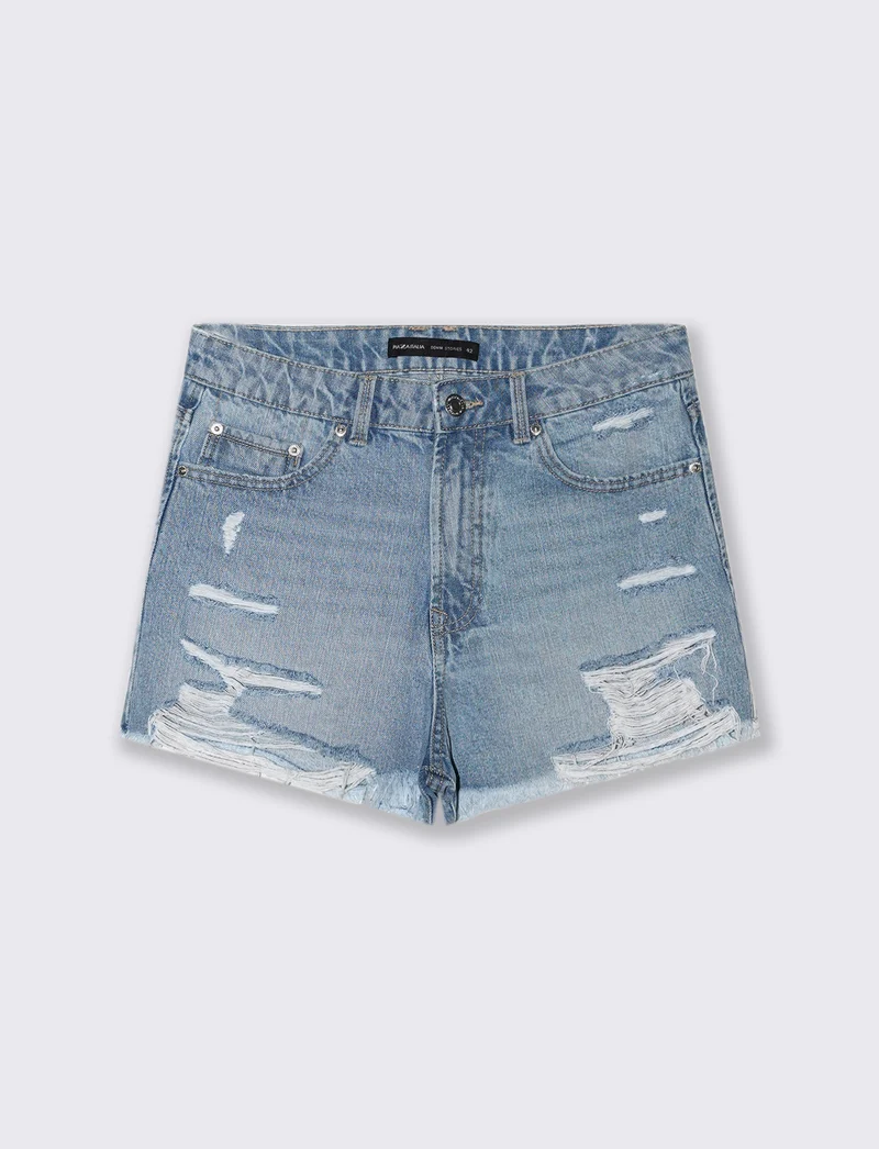 SHORT IN DENIM - Denim chiaro