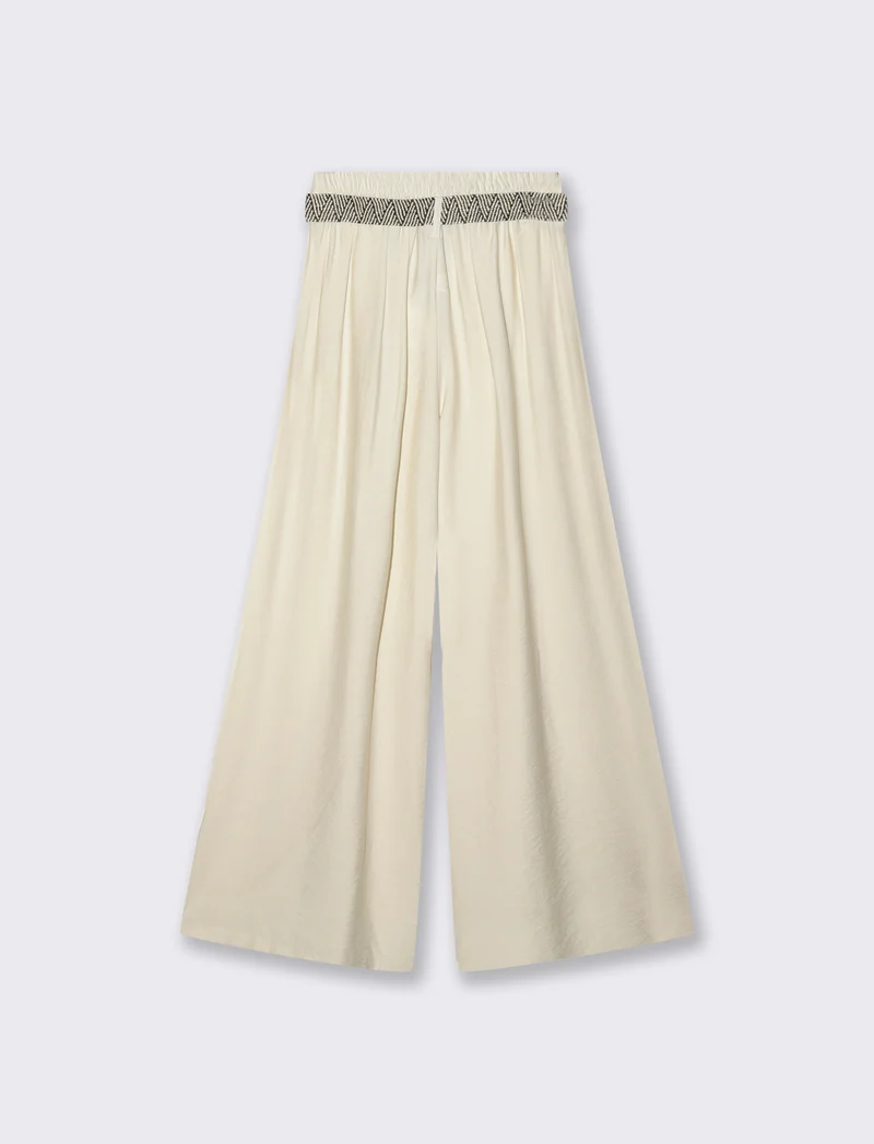 Pantalone a palazzo con cintura - Sabbia