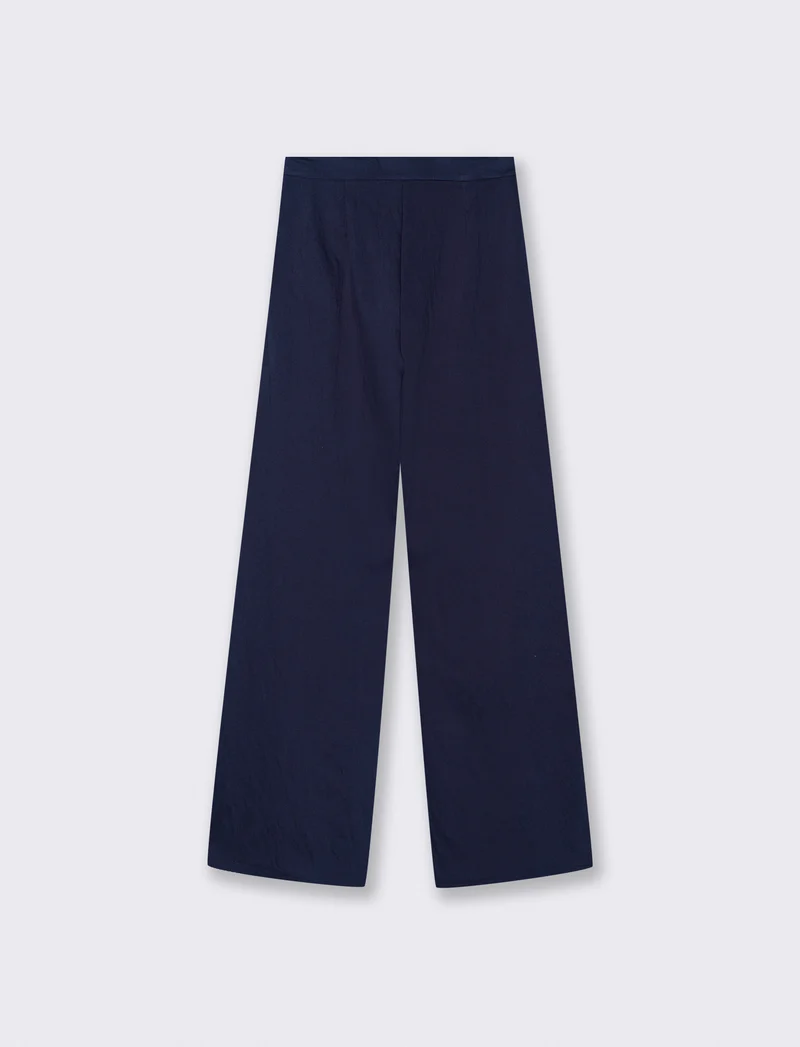 Pantalone palazzo con pences - Blu