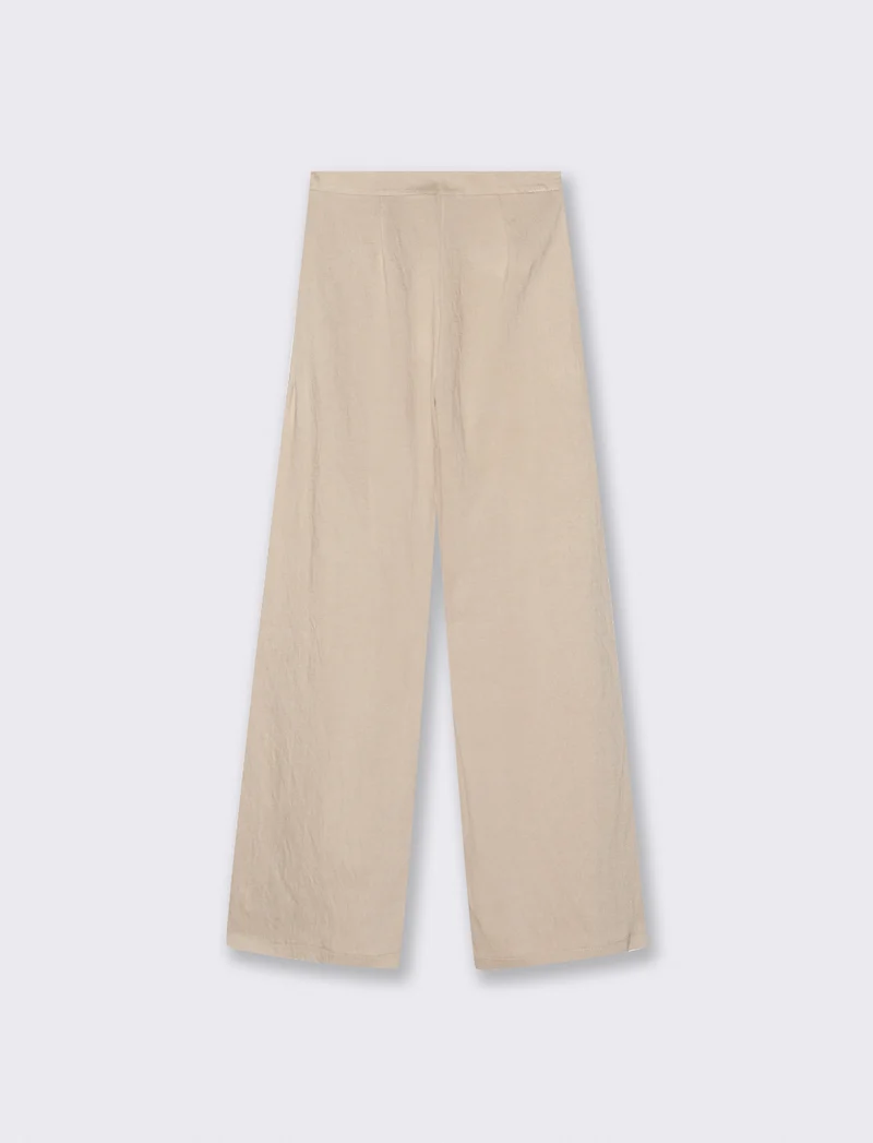 Pantalone palazzo con pences - Beige