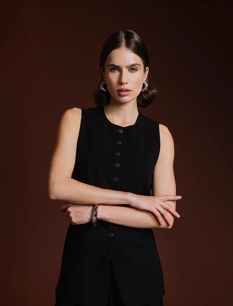 GILET LUNGO - Nero