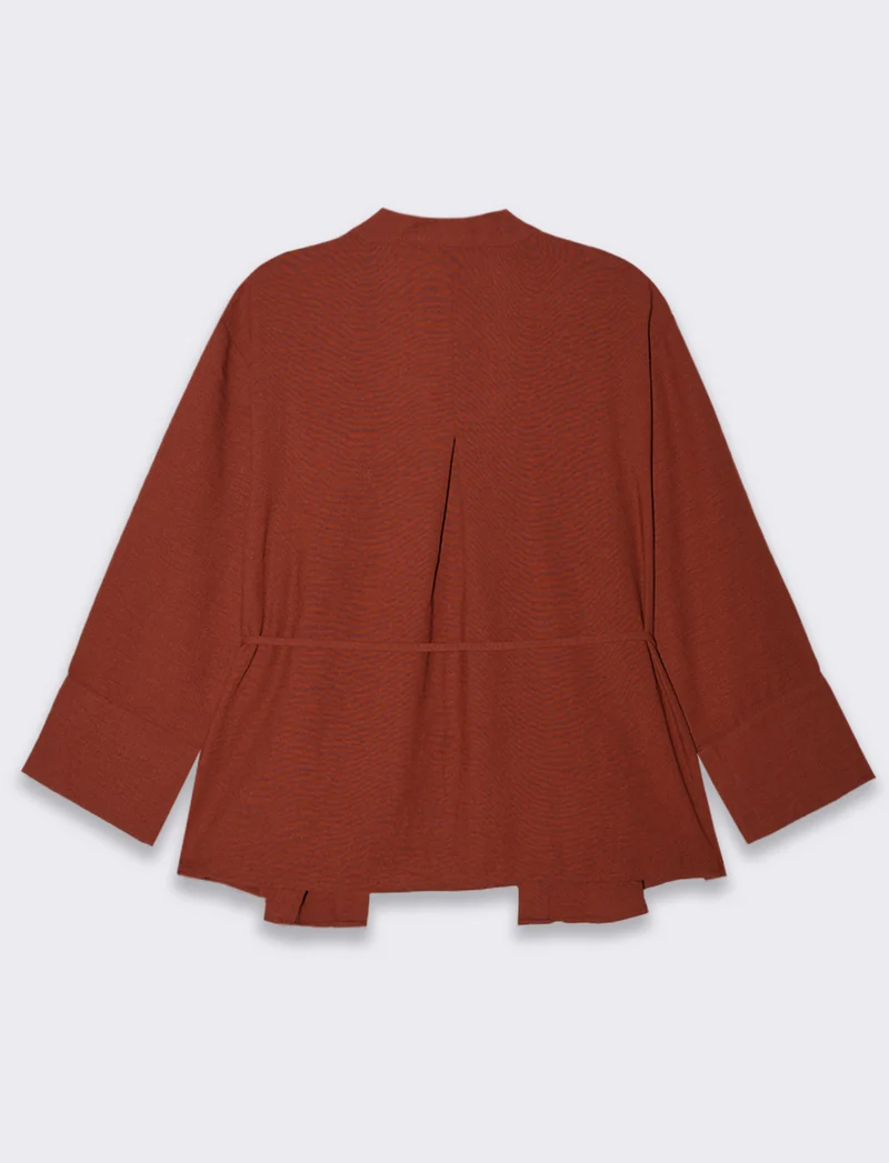 CAMICIA KIMONO - Marrone bruciato