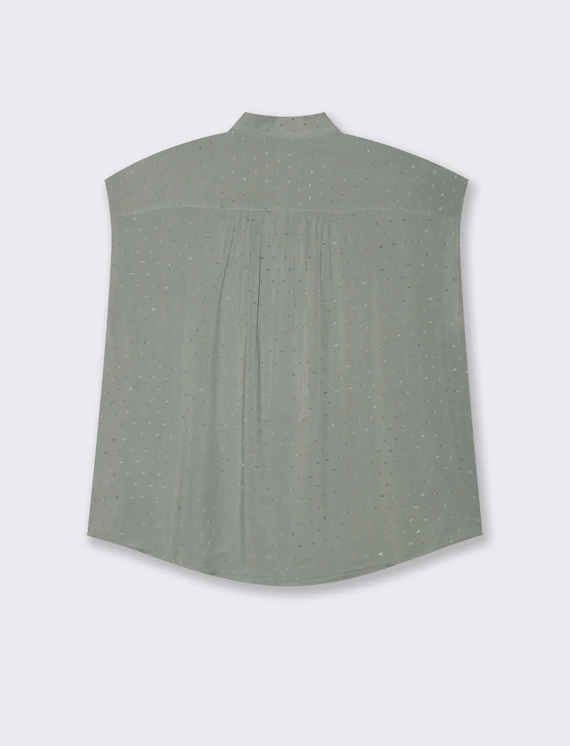 CAMICIA CON MANICHE AD ALETTA - Verde foresta