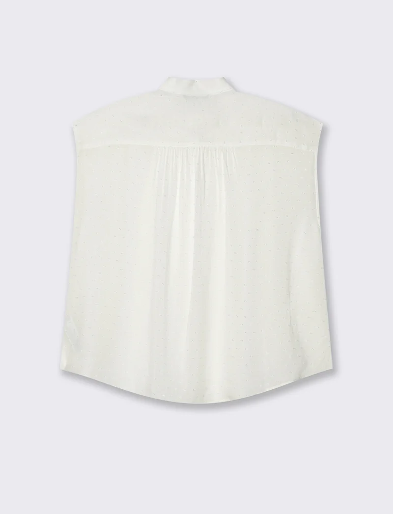 CAMICIA CON MANICHE AD ALETTA - Avorio