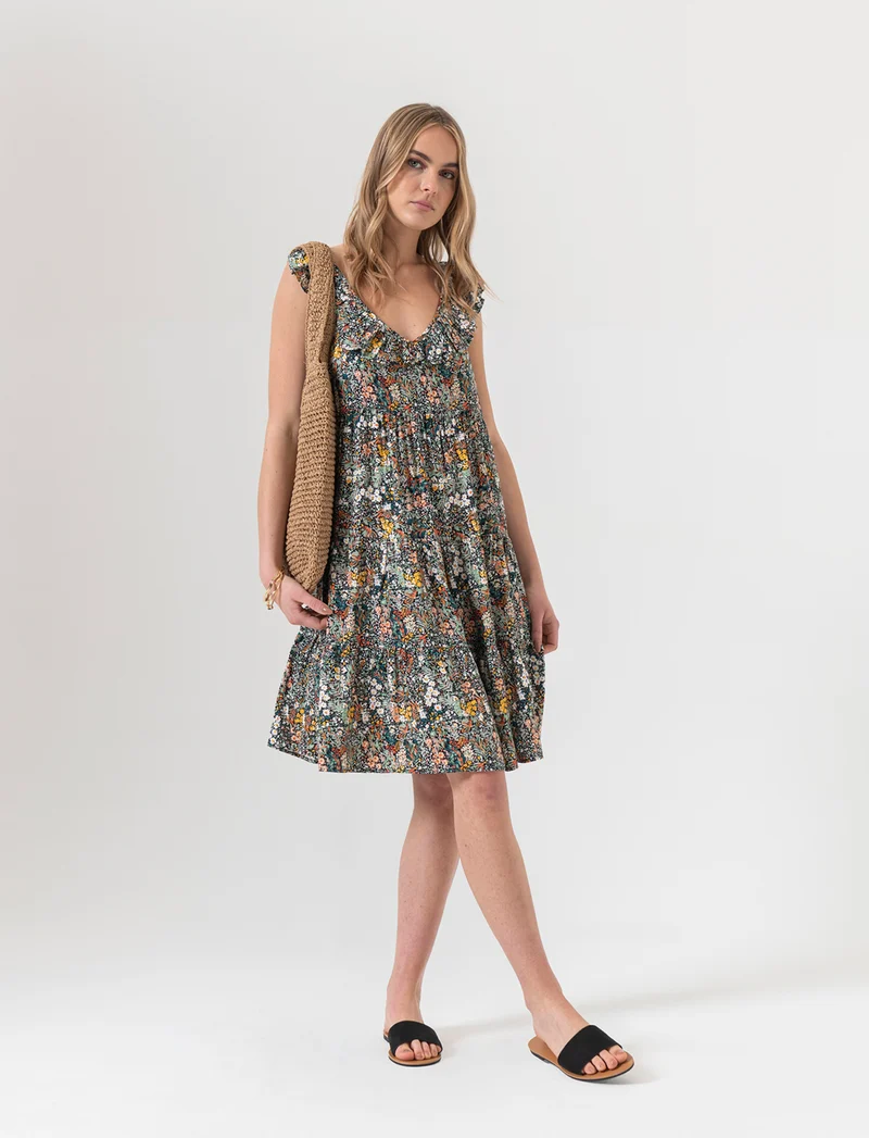 Vestito corto con rouches da donna - var 2