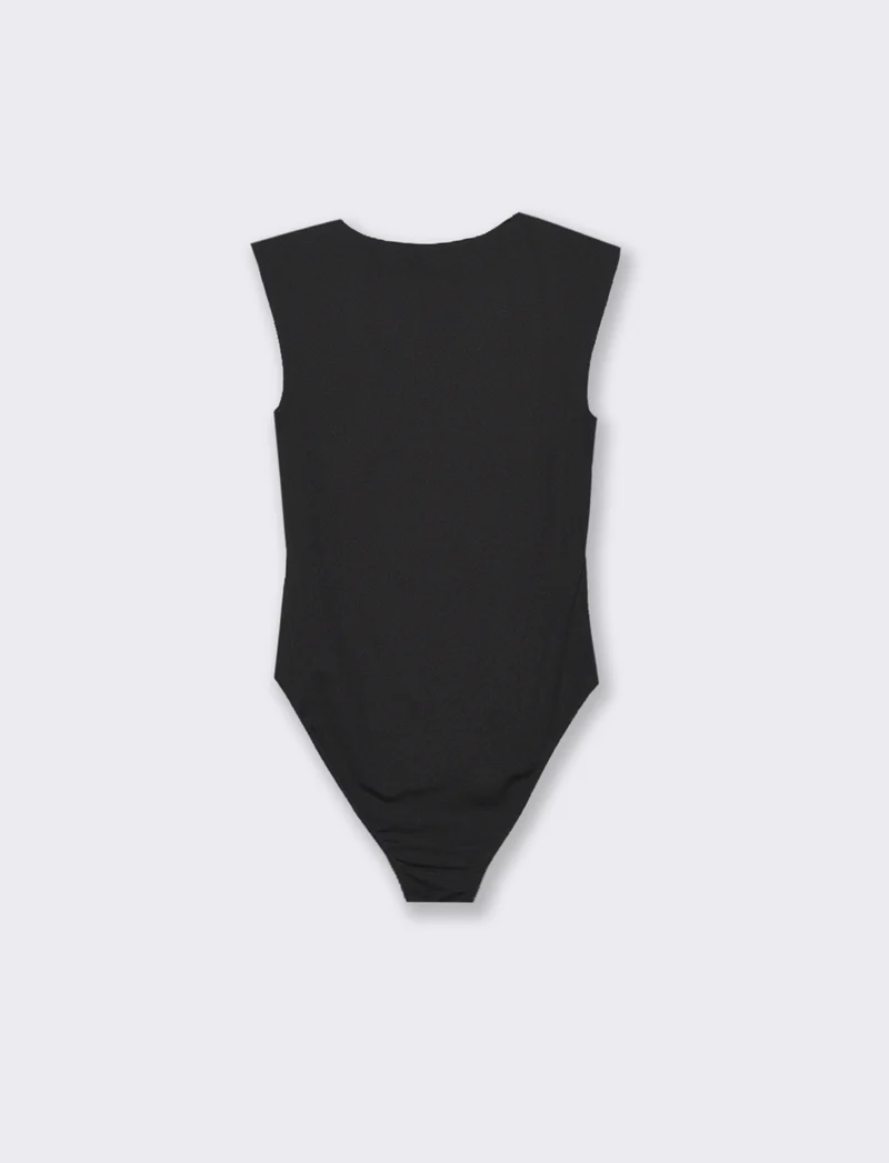 BODY GIROMANICA CON SCOLLO QUADRATO - Nero
